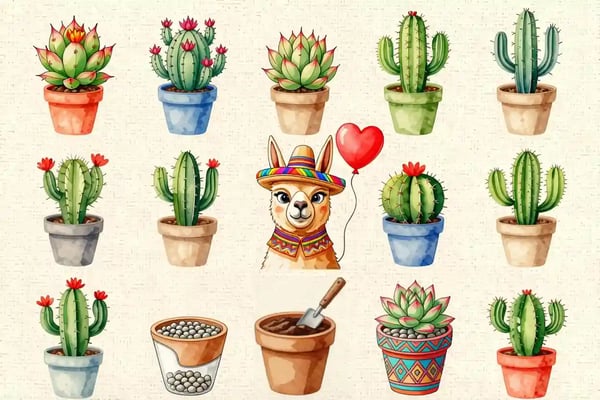 Potted succulents make easy, beautiful table decorations for any celebration. Here's how echeveria and Agave attenuata in terracotta pots added charm to a granddaughter's Mexican and South American themed birthday fiesta.